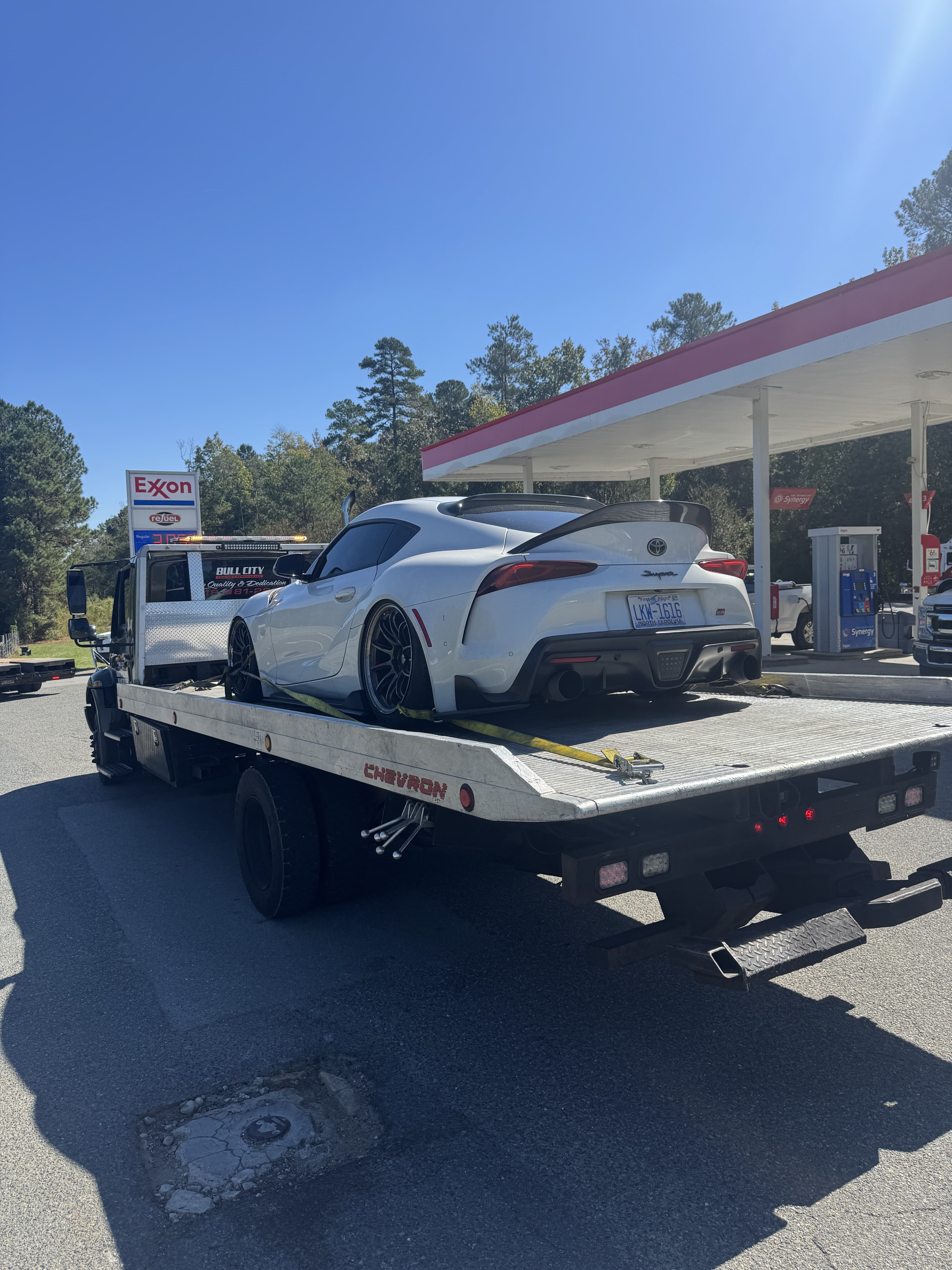 Tow truck on road